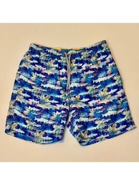Michaels Swim | Blue Shark | Men's Cyclist Liner Swim Trunks |Small #370
